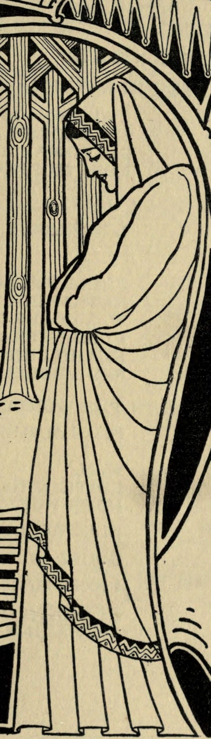 Detail of "Almanac" by Nellie Baxter, The Evergreen, Vol. 4. 1896-97.