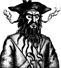 Blackbeard, the threatening pirate.